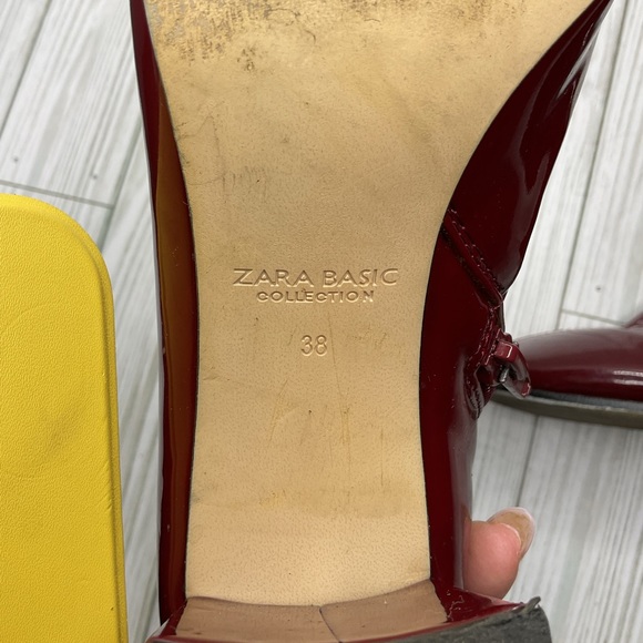 1127-Zara boots Burgundy boots with side zippers - Picture 4 of 9